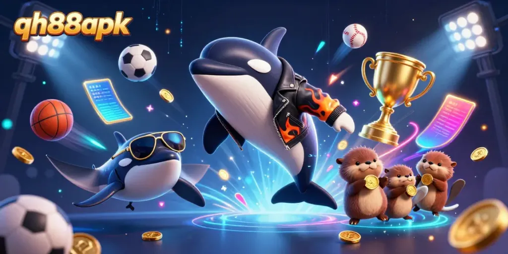 Experience thrilling action with qh88apk in this vibrant underwater casino scene filled with excitement.