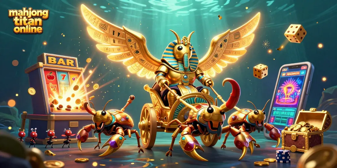 Engage in Mahjong Titan online with a vibrant 3D casino scene featuring dynamic gaming elements.