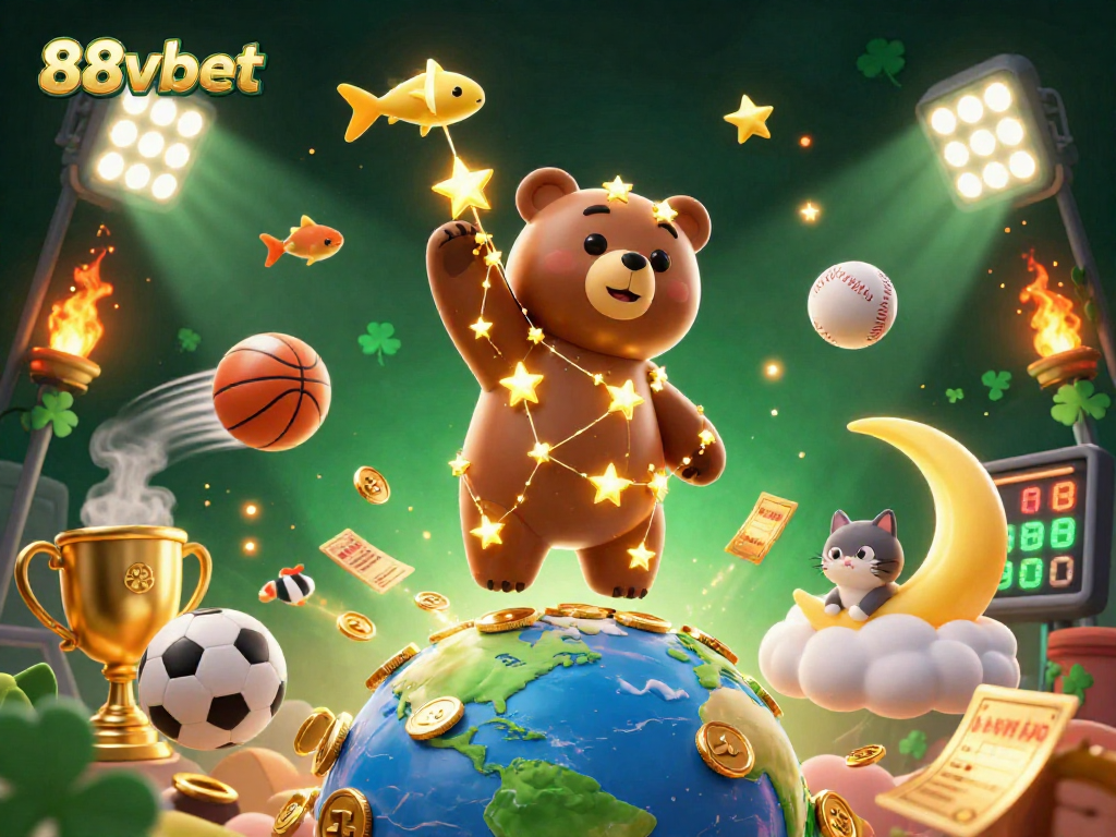 Experience the thrill of 88vbet with a celestial gaming scene full of action and excitement.