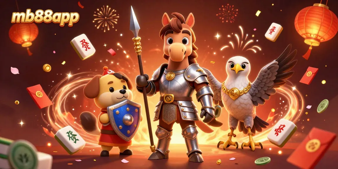 Experience thrilling gaming action with mb88app surrounded by festive decorations and casino elements.