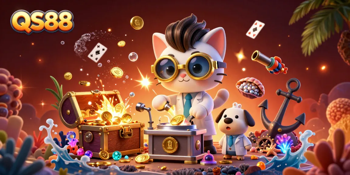 Experience thrilling gaming at QS88 with engaging characters in a vibrant casino scene.