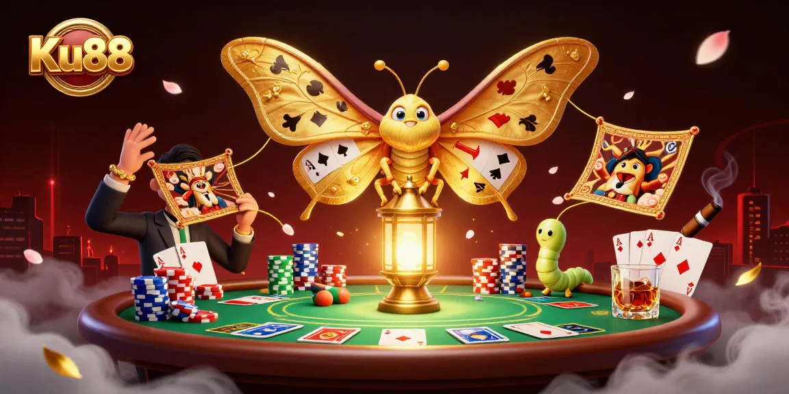 Experience thrilling gameplay at Ku88 with vibrant casino motifs and golden elements.