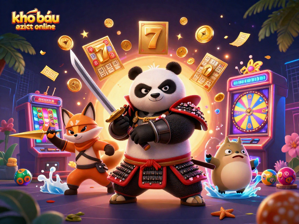 Join the thrilling kho báu aztec online adventure with explosive slot reels and vibrant characters.