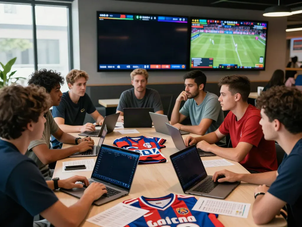 Exciting sports betting experience at https://vin88.team/ with players analyzing odds and discussing strategies