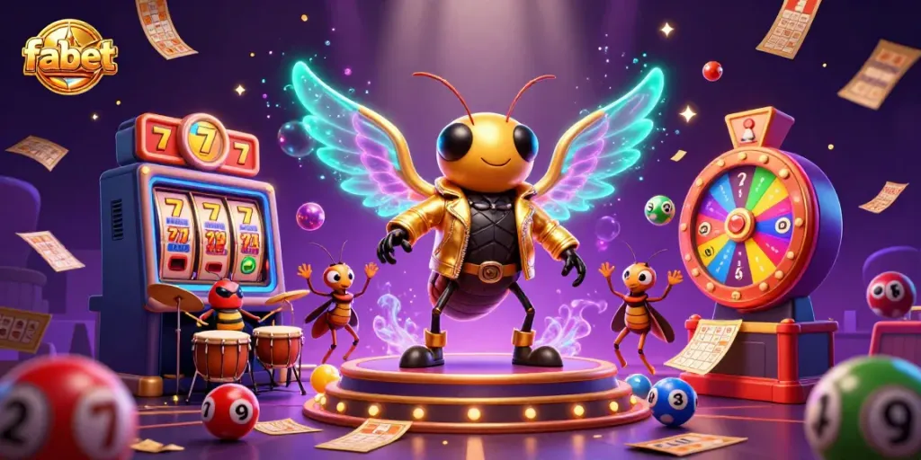 Experience the vibrant energy of fabet's casino scene filled with dynamic characters and exciting game elements.