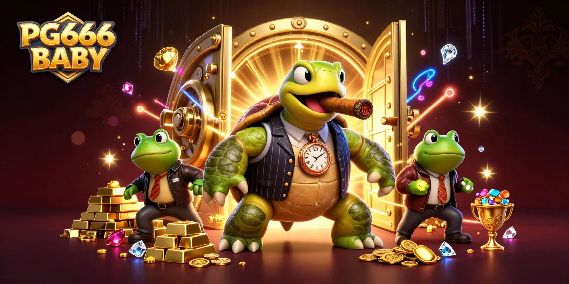 Win big at PG666 BABY with a vibrant scene of casino characters enjoying luxury and riches.