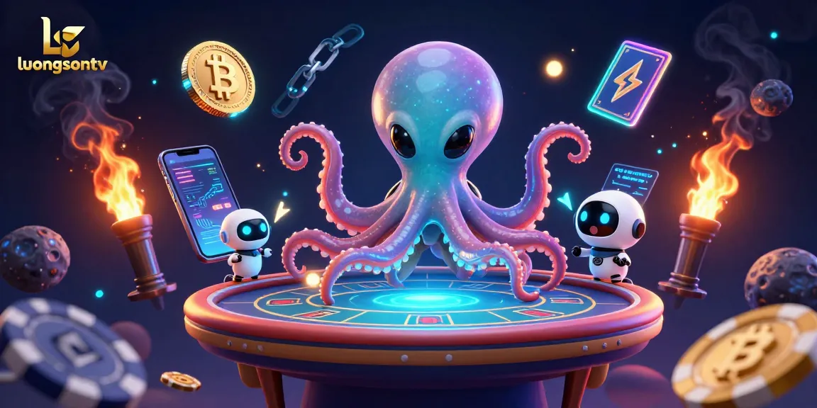 Experience thrilling poker action on luongsontv with an alien octopus dealer and vibrant animations.