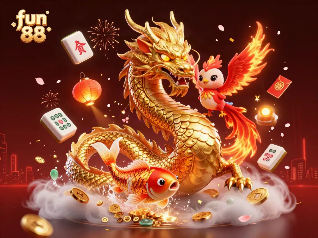 Join the excitement with fun 88 at an online casino featuring mythical creatures and vibrant game elements.