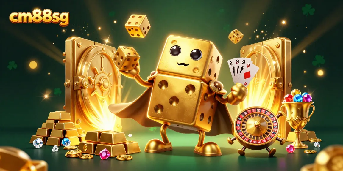 Join the action at cm88sg with animated characters celebrating riches in a vibrant casino scene.