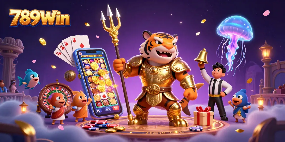 Bet big with 789Win in a vibrant underwater casino featuring golden coins and exciting slot games.