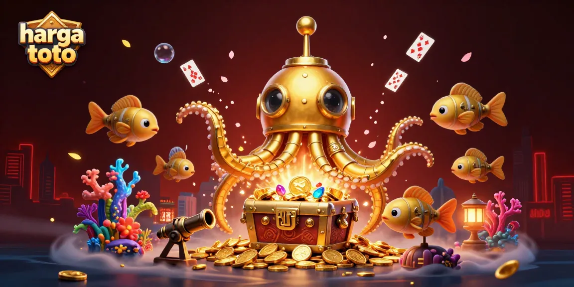 Experience unique winnings at harga toto with vibrant underwater treasures in this detailed casino illustration.