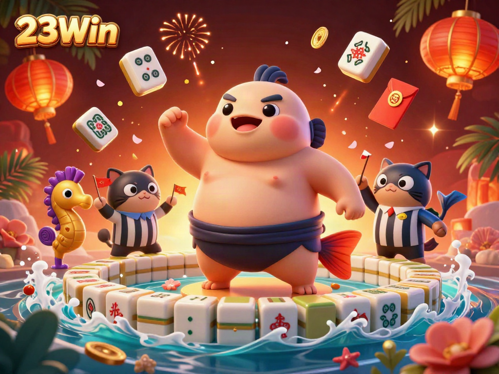Engage in thrilling gameplay with 23Win in this vibrant underwater casino scene featuring unique characters and festive elements.