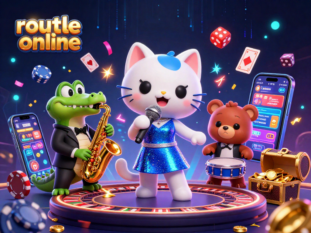 Engage in roulette online with a lively animated scene featuring unique characters and casino excitement.