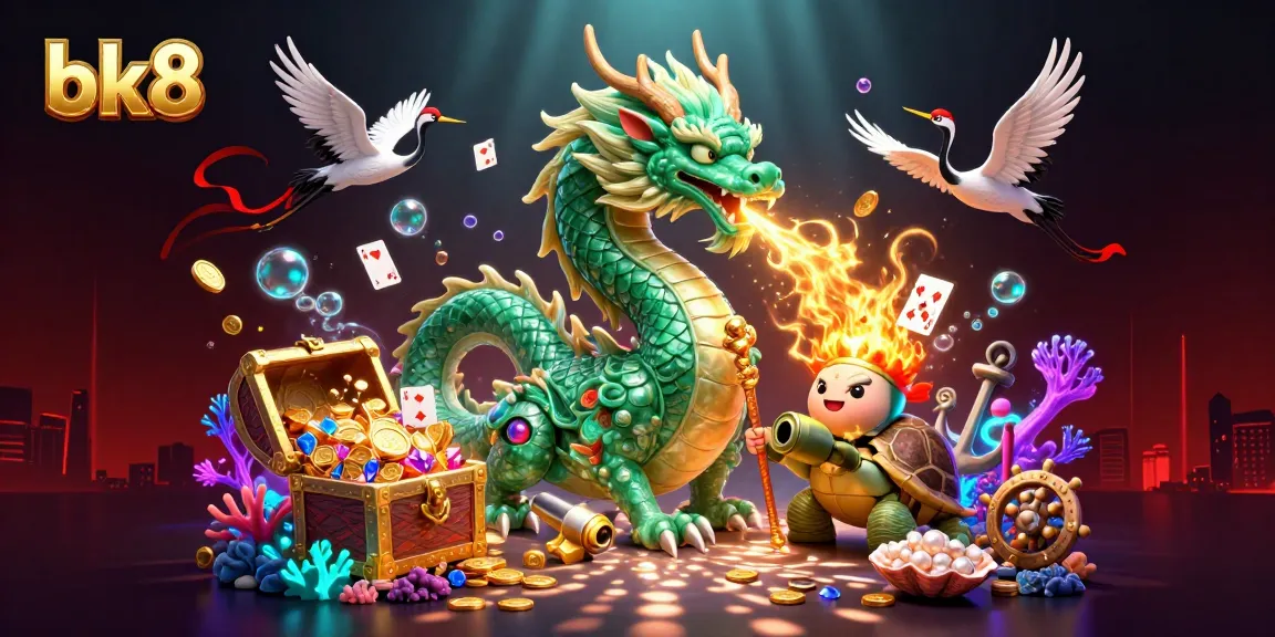 Play dynamic games at bk8 with a colorful 3D dragon scene featuring treasure and luck.
