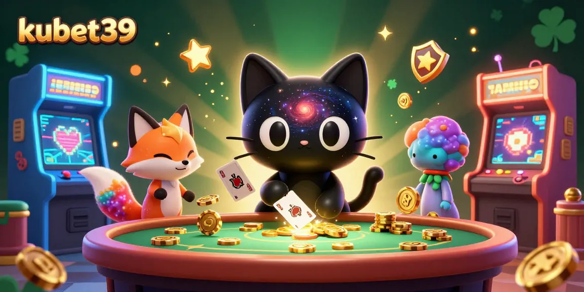 Experience the thrill of kubet39 at a cosmic casino with vibrant 3D characters and energetic gaming elements.