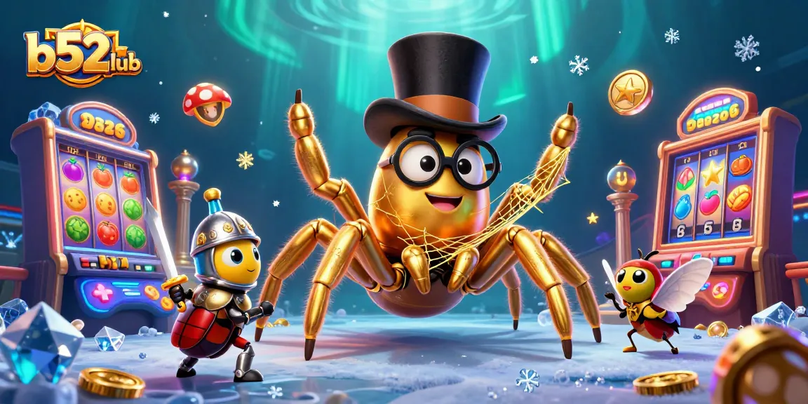 B52club offers thrilling casino experiences with vibrant slot machines and a unique 3D character design.