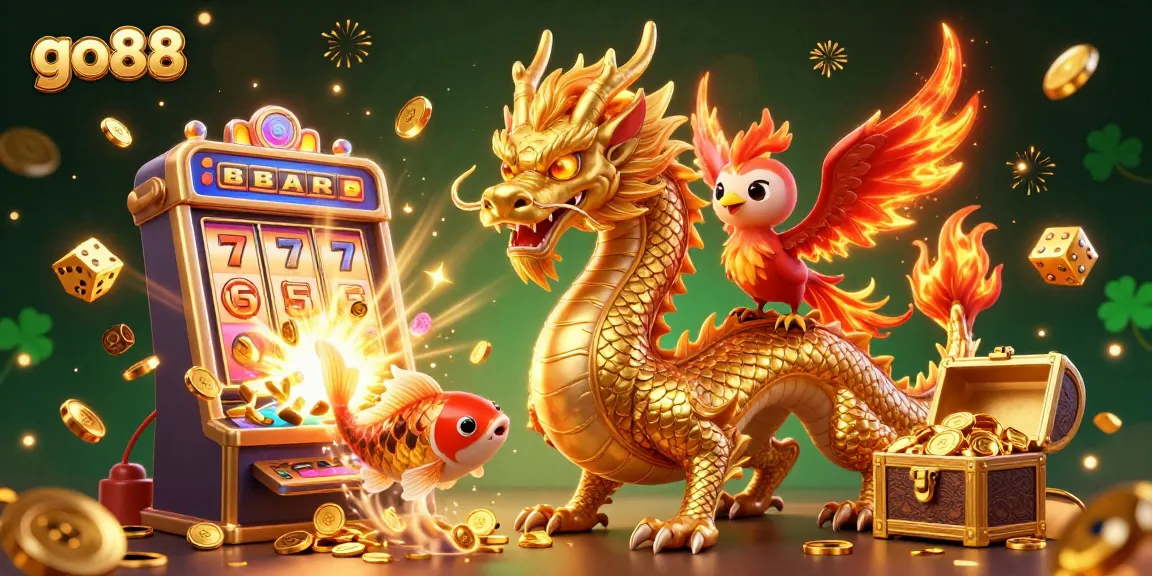 Engage with go88's thrilling gaming experience, featuring vibrant casino characters and dynamic elements.