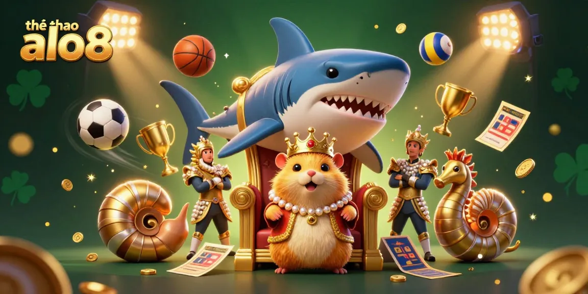 Engage in thrilling betting action with thể thao alo8 as energetic characters surround dynamic sports elements.