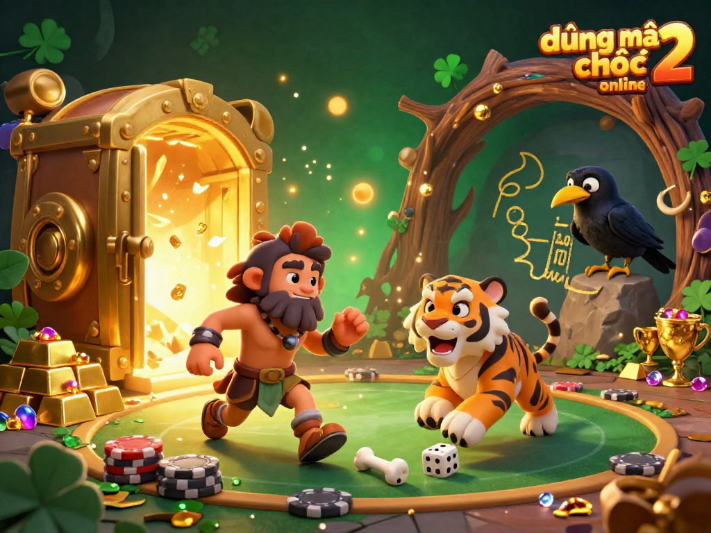 Engage with the lively atmosphere of Đường Mạt Chược 2 online in a dynamic gaming scene filled with treasure and excitement.
