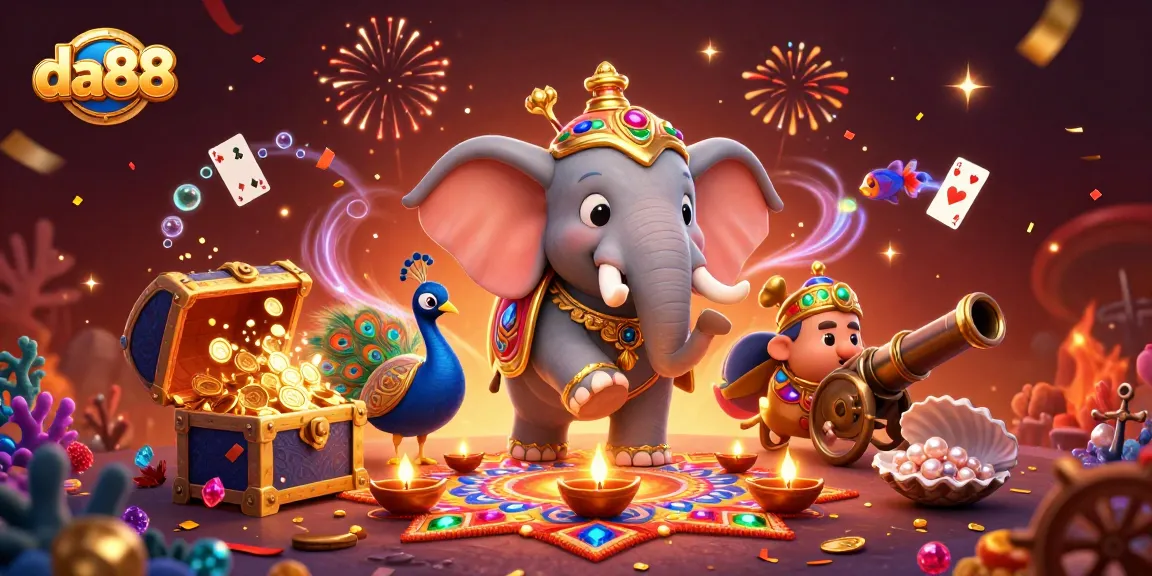 Experience the excitement of da88 with a vibrant 3D casino scene featuring colorful elements and rich details.