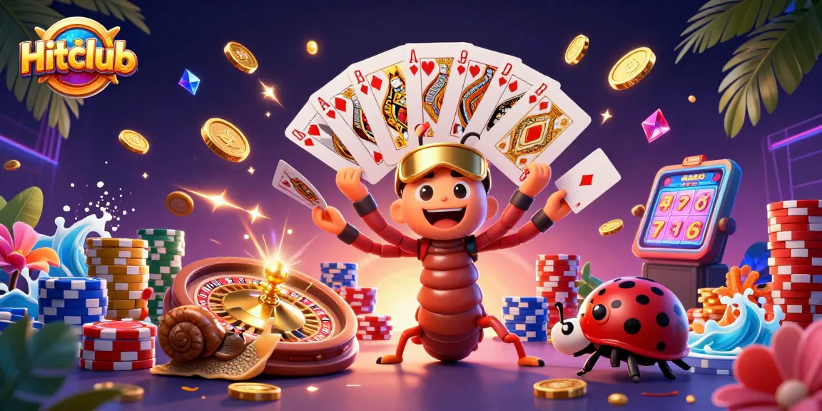 Hitclub players experience vibrant casino action with a millipede dealer and high-stakes excitement.