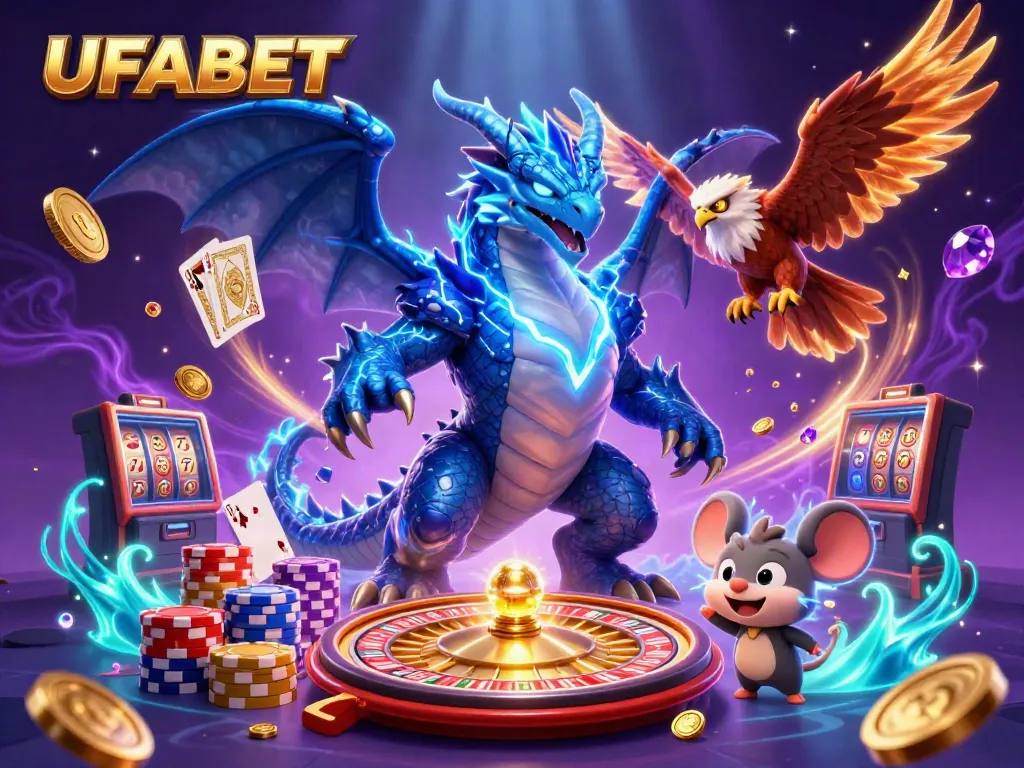 UFABET features lightning-dragon and dynamic casino elements showcasing excitement and engagement in online gambling.