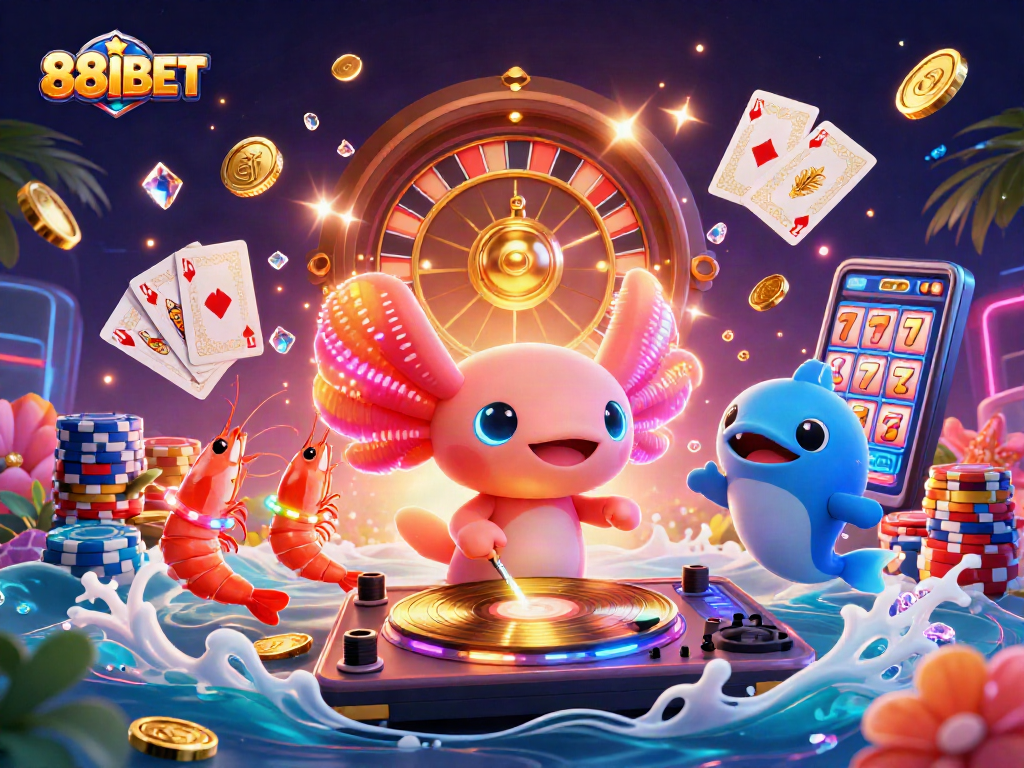Spin exciting games at 88IBET's underwater casino with vibrant characters and golden treasures.