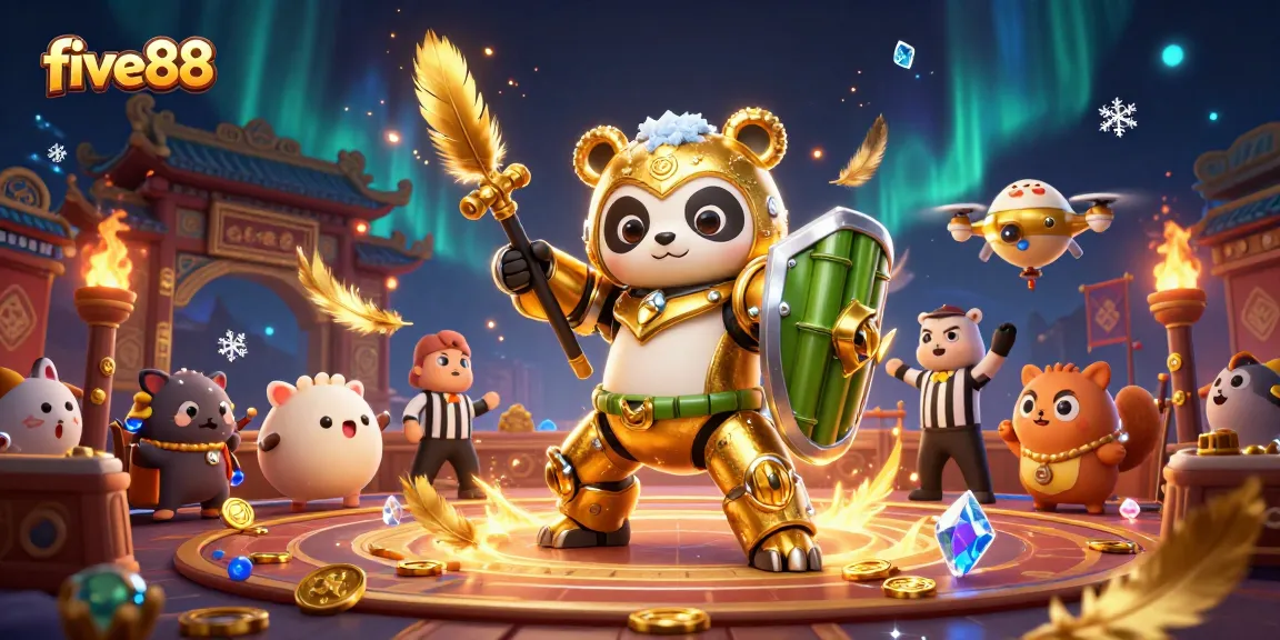 five88 showcases an action-packed casino scene with a mech-suit panda and dynamic betting elements