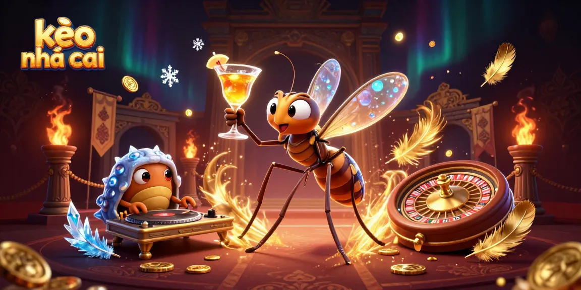 Experience the thrilling kèo nhà cái atmosphere with a 3D illustration featuring engaging characters and casino elements.