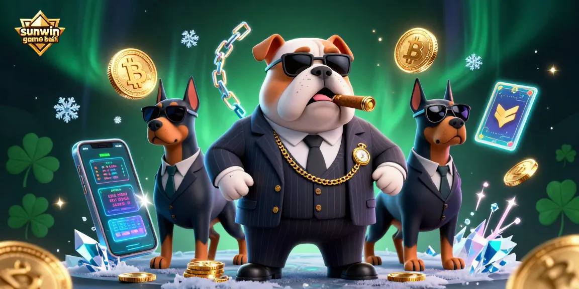 Play exciting games at sunwin game bài illustrated with vibrant characters and crypto elements.
