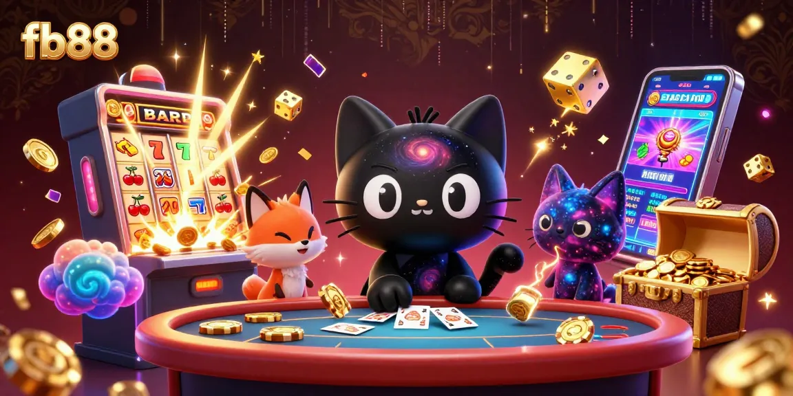 Experience thrilling slots at fb88 with vibrant visuals and cosmic characters celebrating big wins!