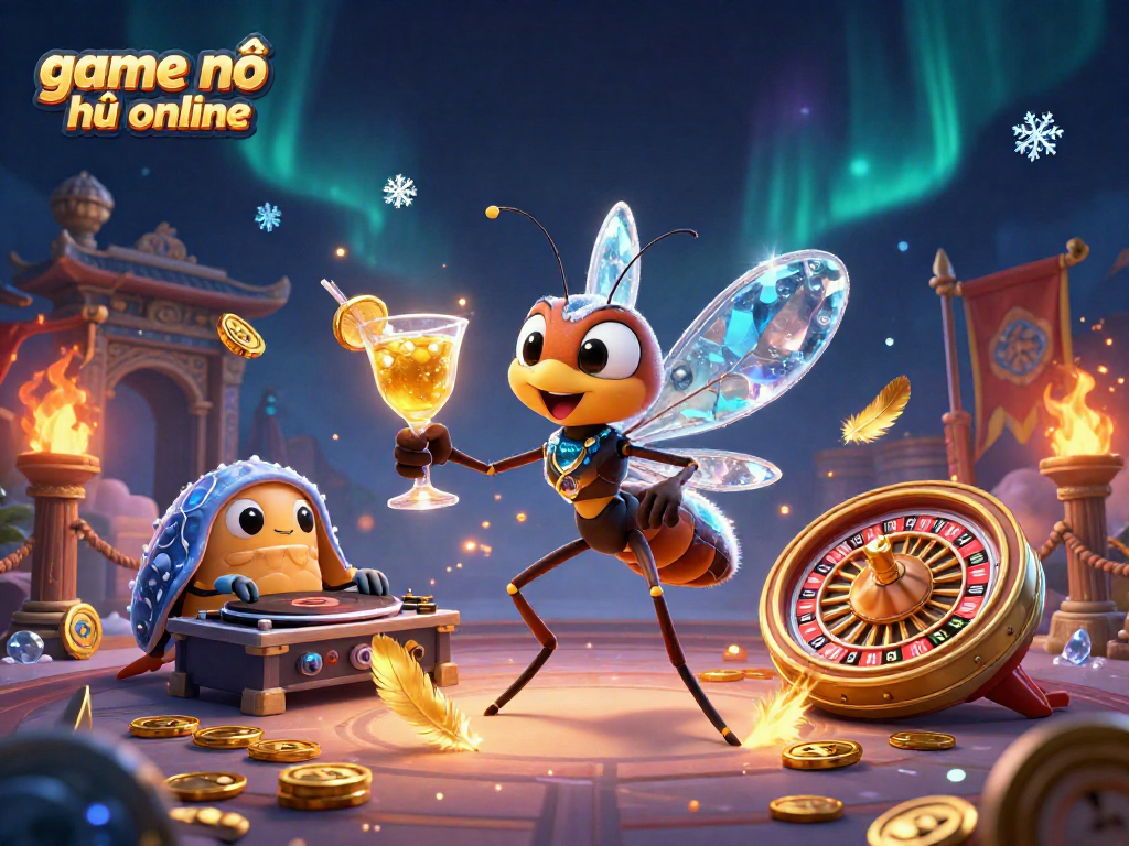 Play game nổ hũ online featuring unique characters and vibrant casino elements in an immersive scene.