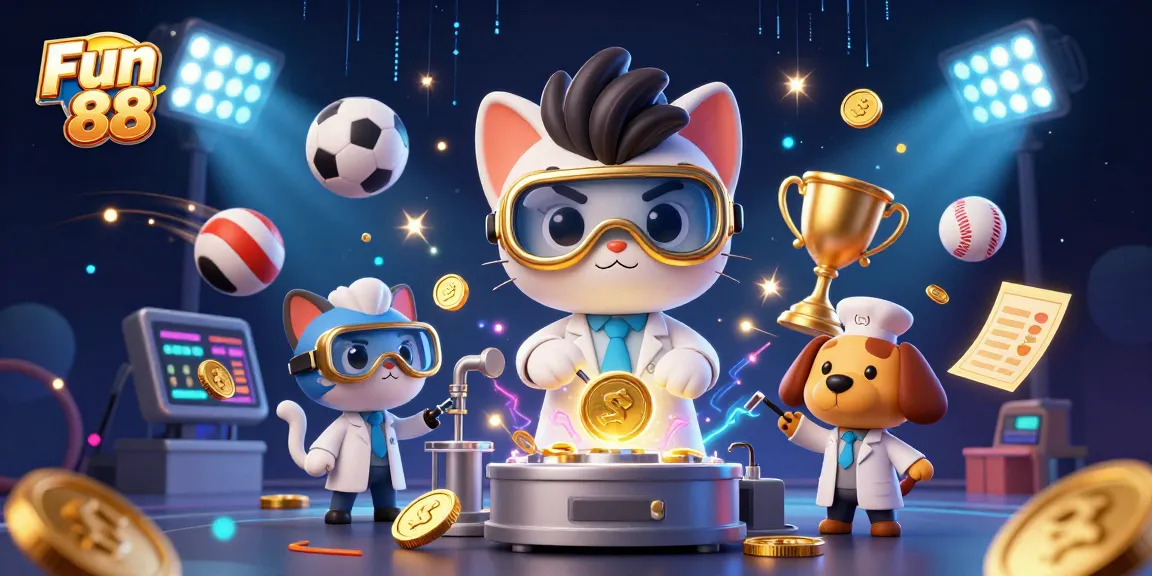 Engage in thrilling Fun 88 casino games with vivid characters and dynamic sports elements.