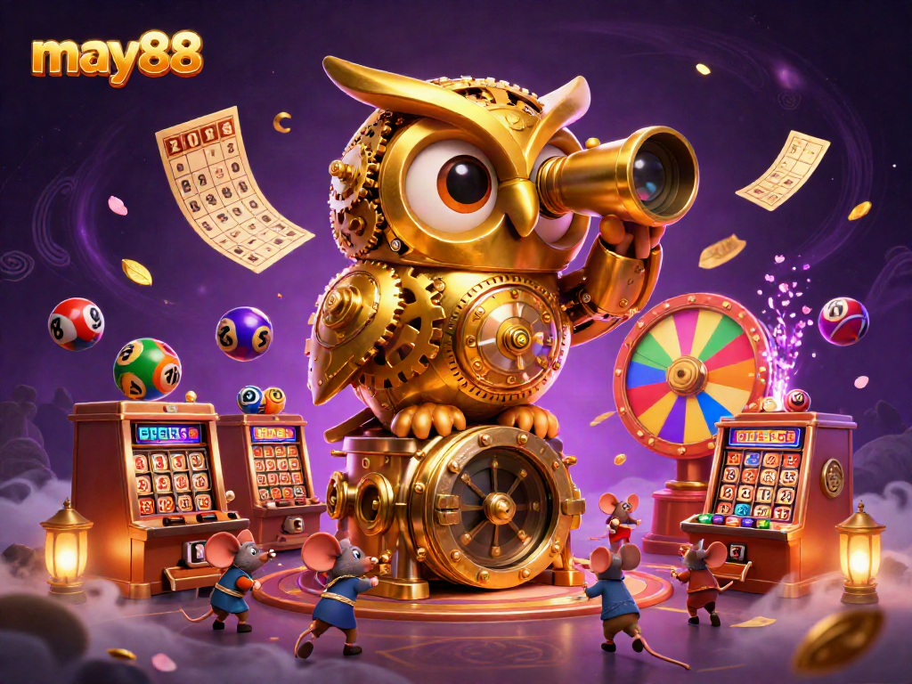 Experience thrilling gameplay at may88, featuring vibrant slot machines and engaging cartoon characters.