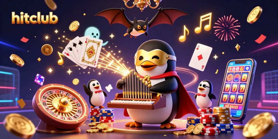Experience exciting games at hitclub with dynamic golden rewards in a captivating casino scene.