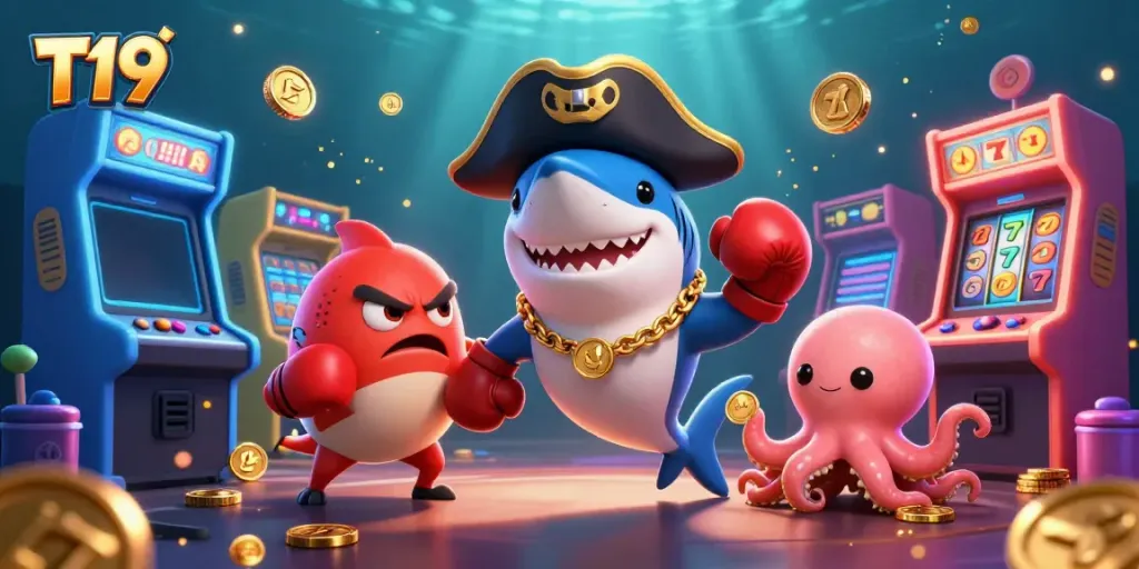Experience the adventure with T19's pirate-themed casino game featuring vibrant characters and dynamic gaming elements.