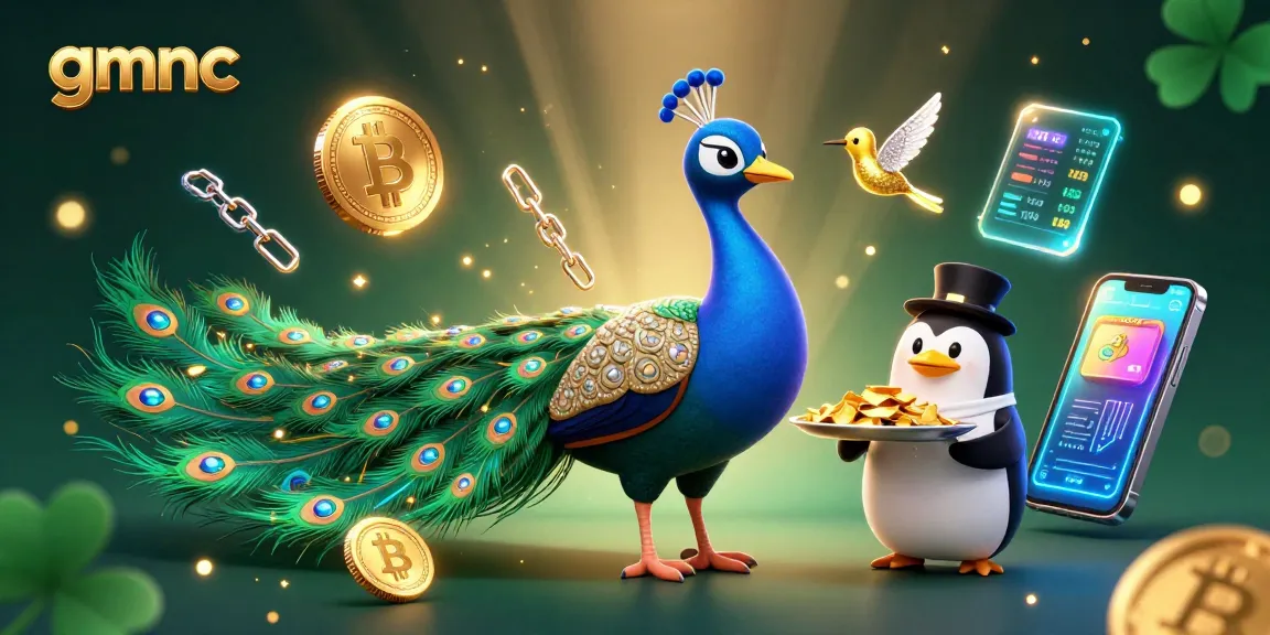 Betting big with gmnc in a captivating 3D digital casino scene featuring vibrant characters and cryptocurrency elements.