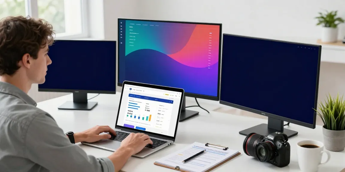Professional digital marketer analyzing instant indexing tools and metrics in a bright workspace