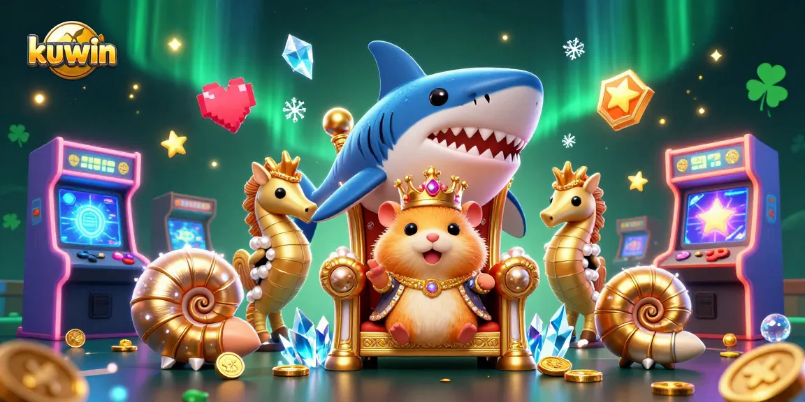 Kuwin showcases a dynamic scene with a hamster king and gaming elements, enhancing online casino excitement