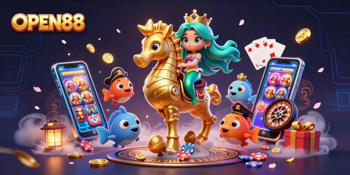 Immerse in OPEN88's gaming excitement with a dazzling underwater adventure and vibrant slot games.