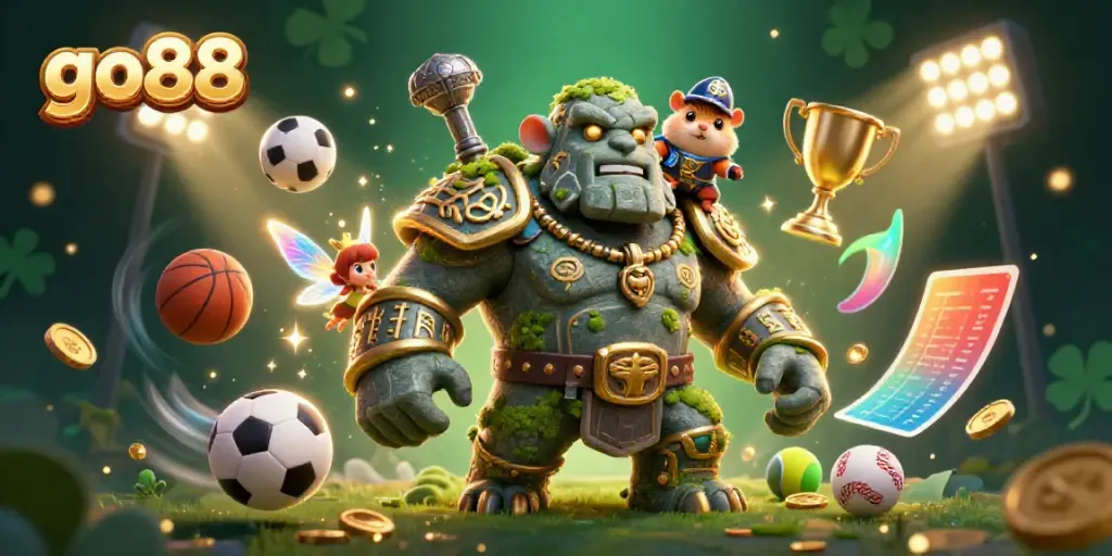 Experience the excitement of go88 gaming with vibrant 3D characters and casino elements.