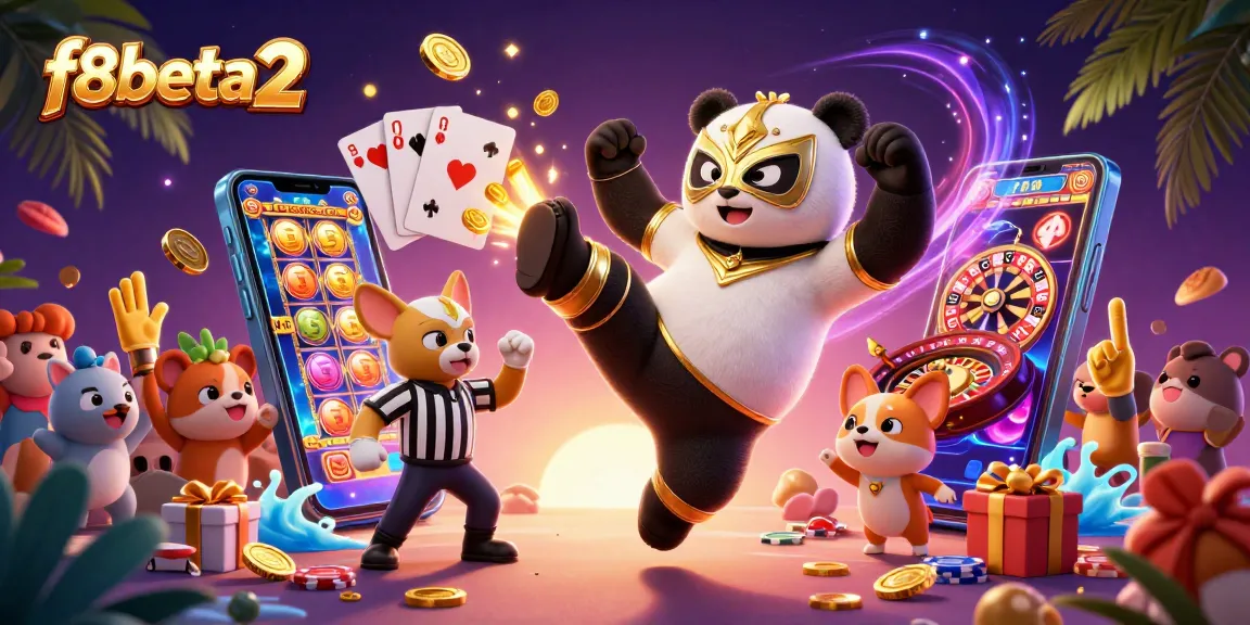 Engage with f8beta2's vibrant scene showcasing thrilling casino action in 3D cartoon style.