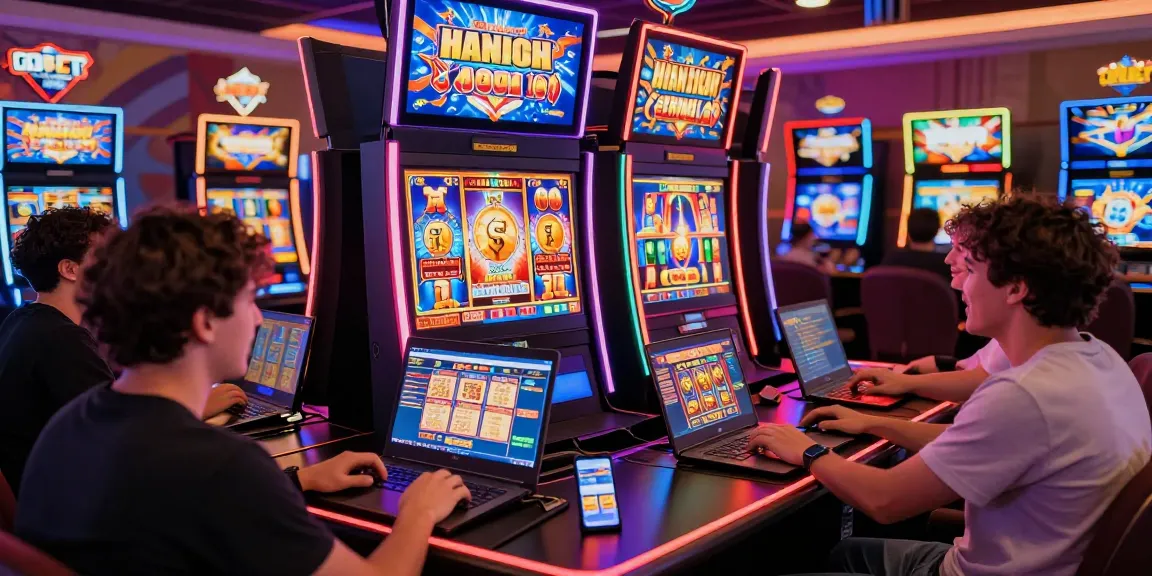Exciting slot gacor games with players winning jackpots in a lively online casino scene