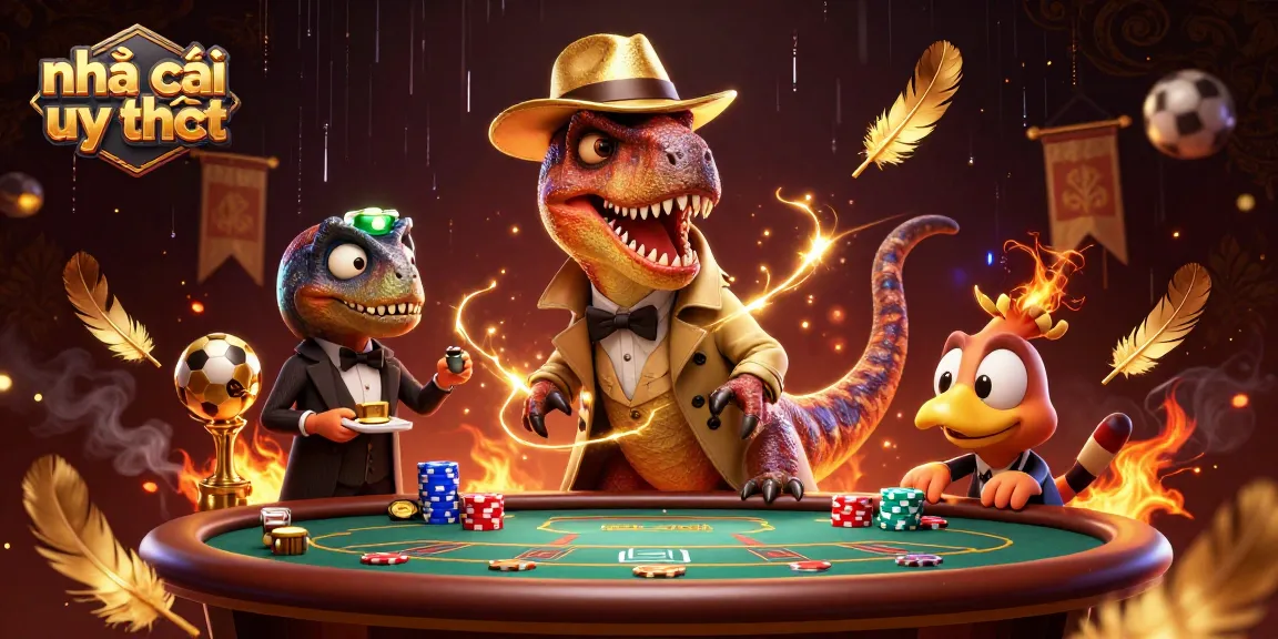 Engage with nhà cái uy tín in this vibrant 3D casino illustration filled with action.