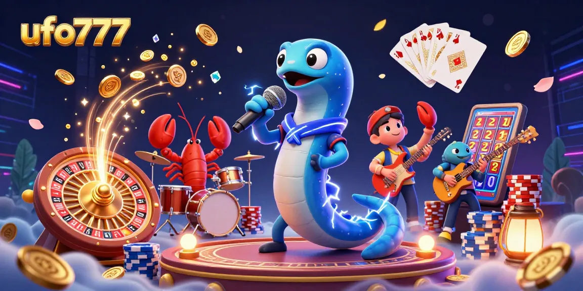 Experience the excitement of betting at ufo777 with animated casino characters and vibrant gaming elements.