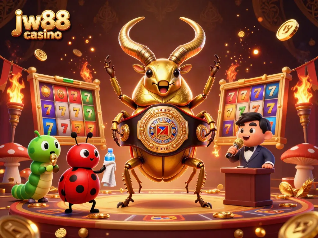 Engaging scene at jw88 casino with lively 3D characters and casino elements, showcasing dynamic gaming action.