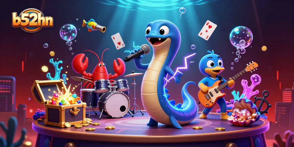 Experience thrilling gameplay at b52hn with vibrant underwater casino elements featuring dynamic characters.