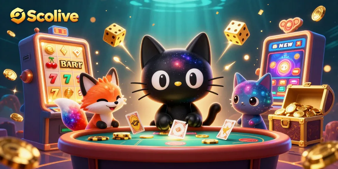 Socolive immerses players in a cosmic gambling adventure with vibrant 3D characters and vivid casino elements.