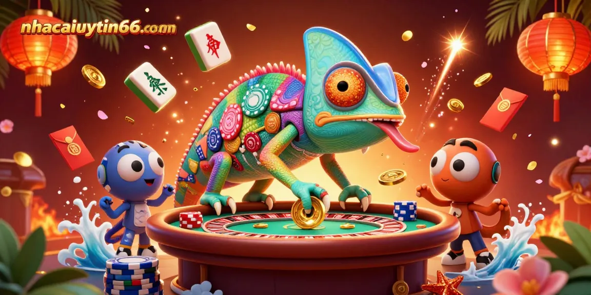 Experience vibrant gaming excitement at nhacaiuytin66com with our chameleon casino owner, capturing big wins!